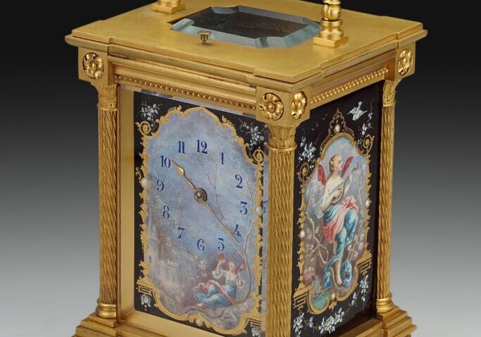  Rare Petite Sonnerie and Enamel-Mounted Carriage Clock